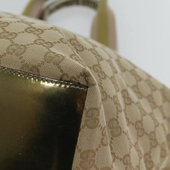 GUCCI GG Canvas Sherry Line Hand Bag Beige Pink gold 131230 Auth 72030 - Picture 14 of 16